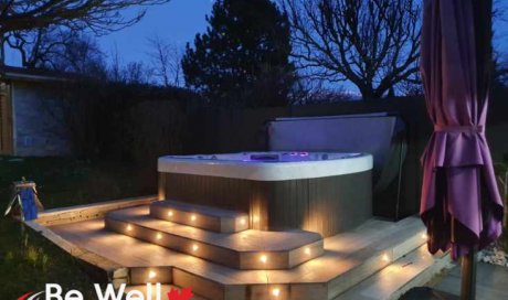 Pose de spa avec terrasse en grès cérame à Claix